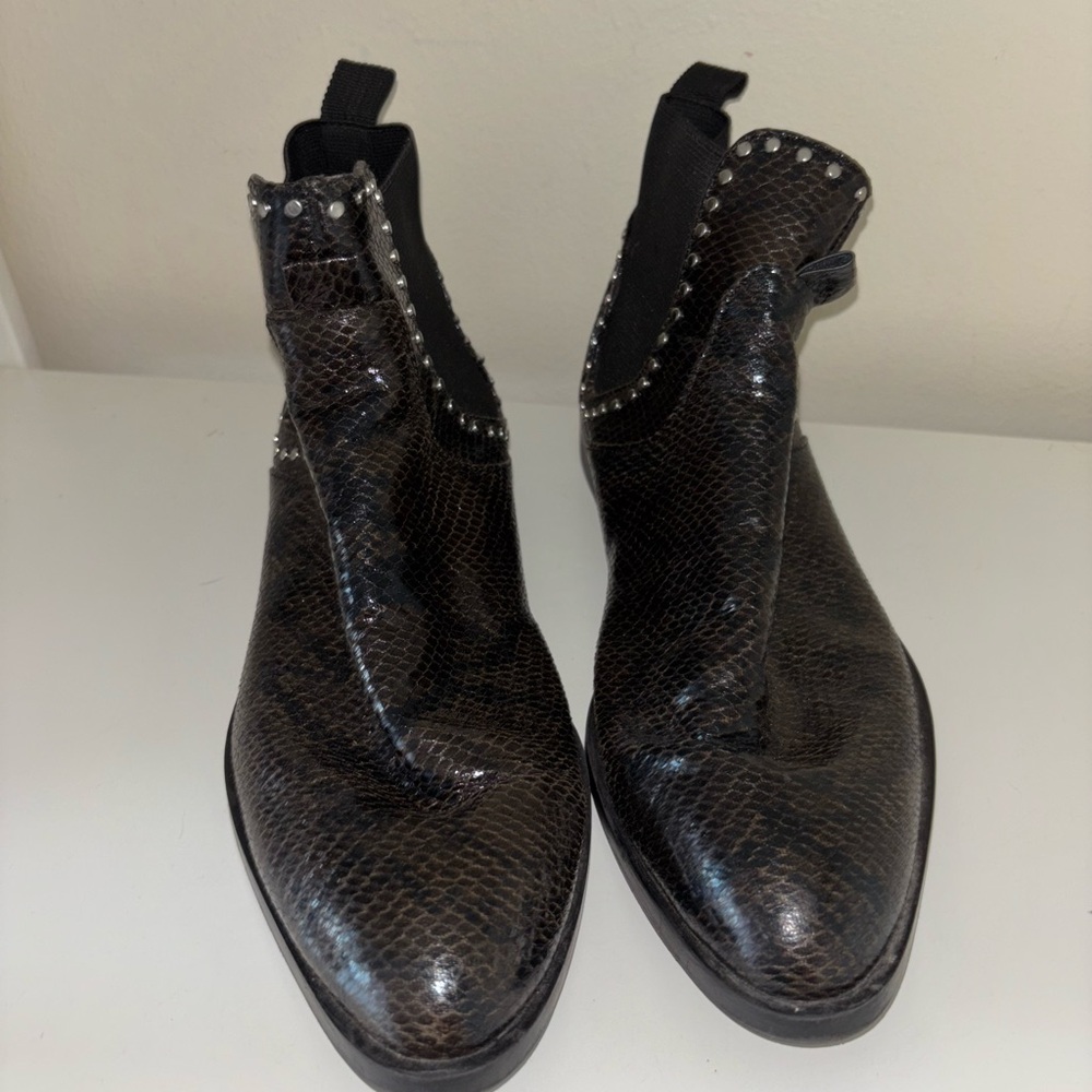 Zara Brown Ankle Boots with Studded Detail